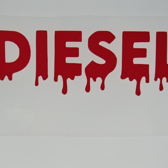 Dripping Diesel Permanent Vinyl Decal, Indoor or Outdoor Use 6" Red Decal - Picture 1 of 3